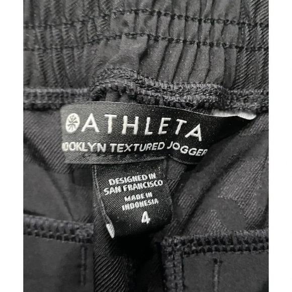 Athleta Brooklyn Texture Jogger Pants Black Print Size 4 - Picture 2 of 4